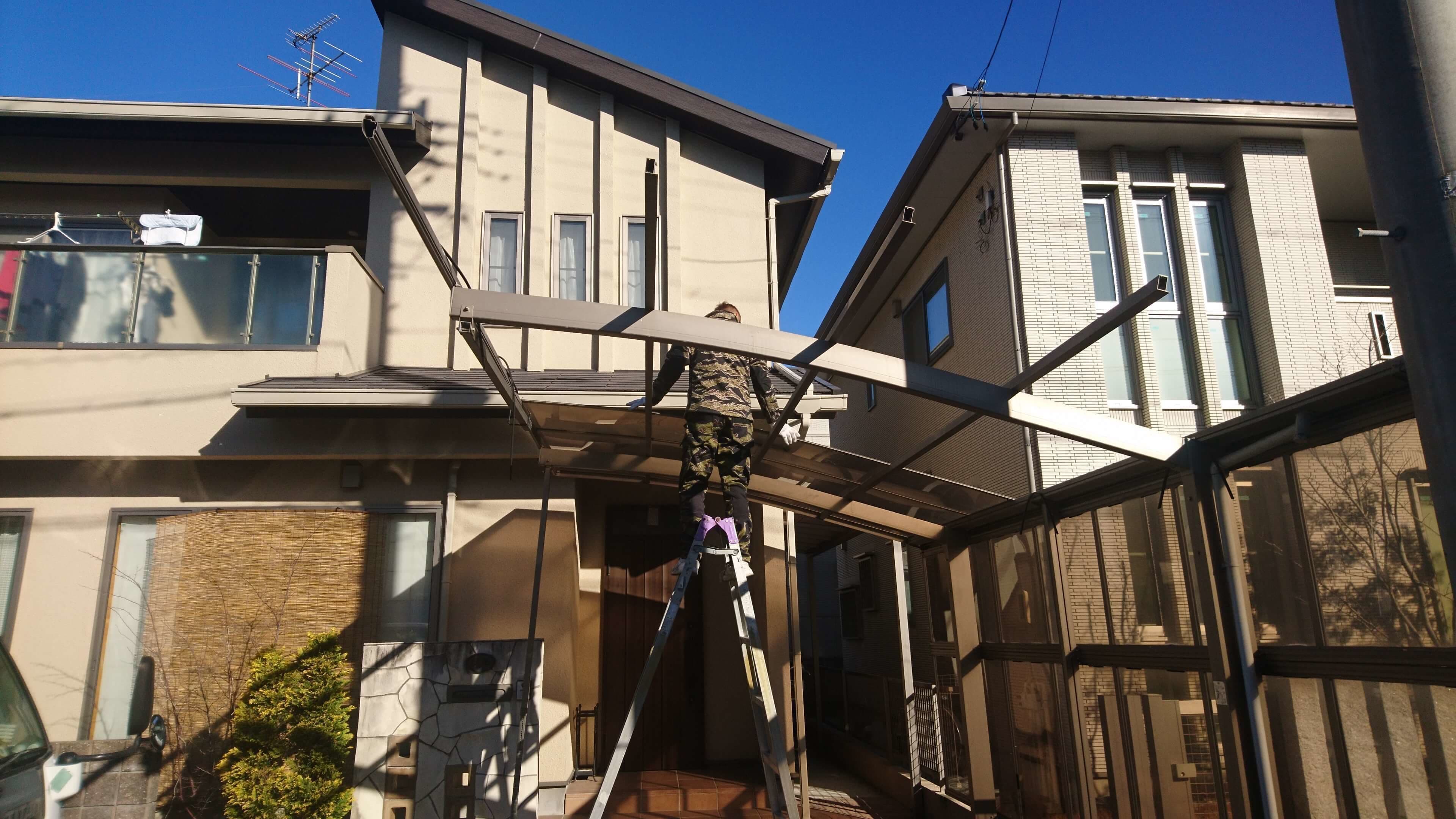 カーポート解体撤去 いなべ市 | いなべ市でエクステリア工事ならイズ美